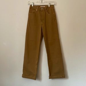 LEVI'S Ribcage Straight Ankle Brown Tan Jeans